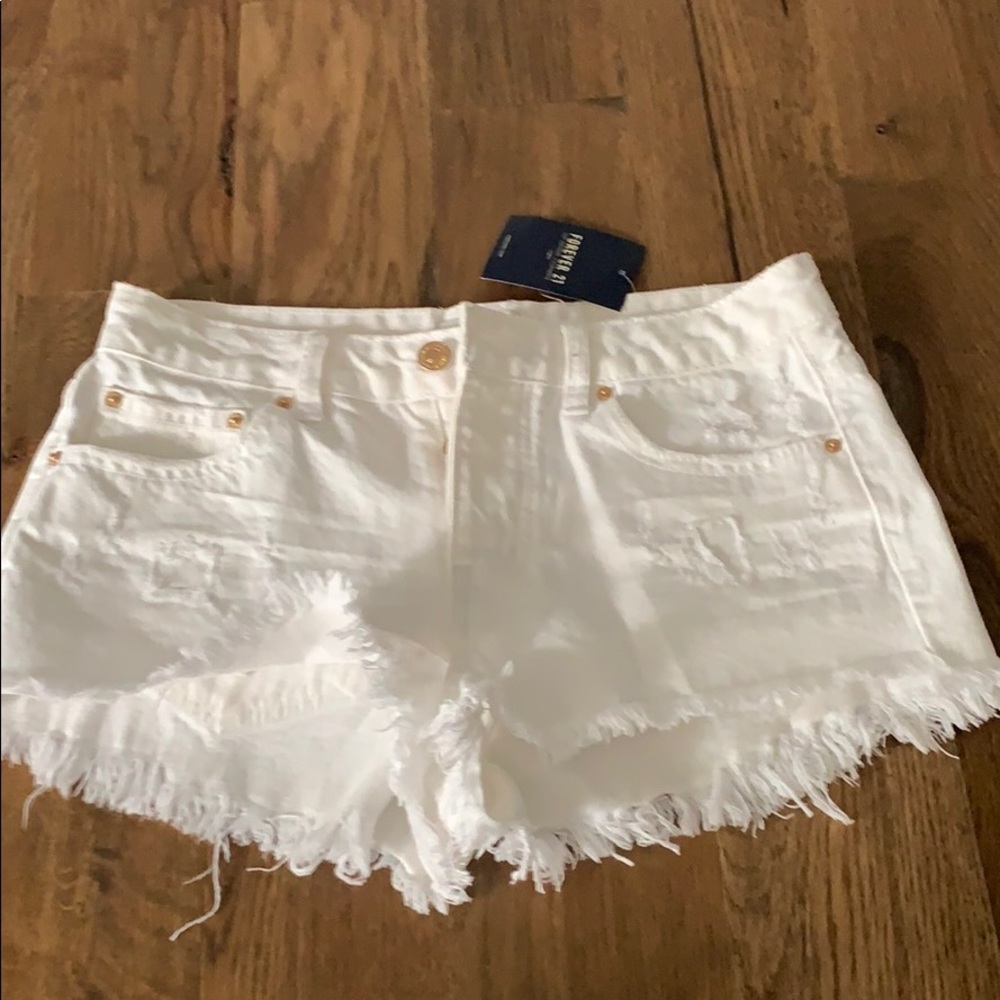 White jean shorts